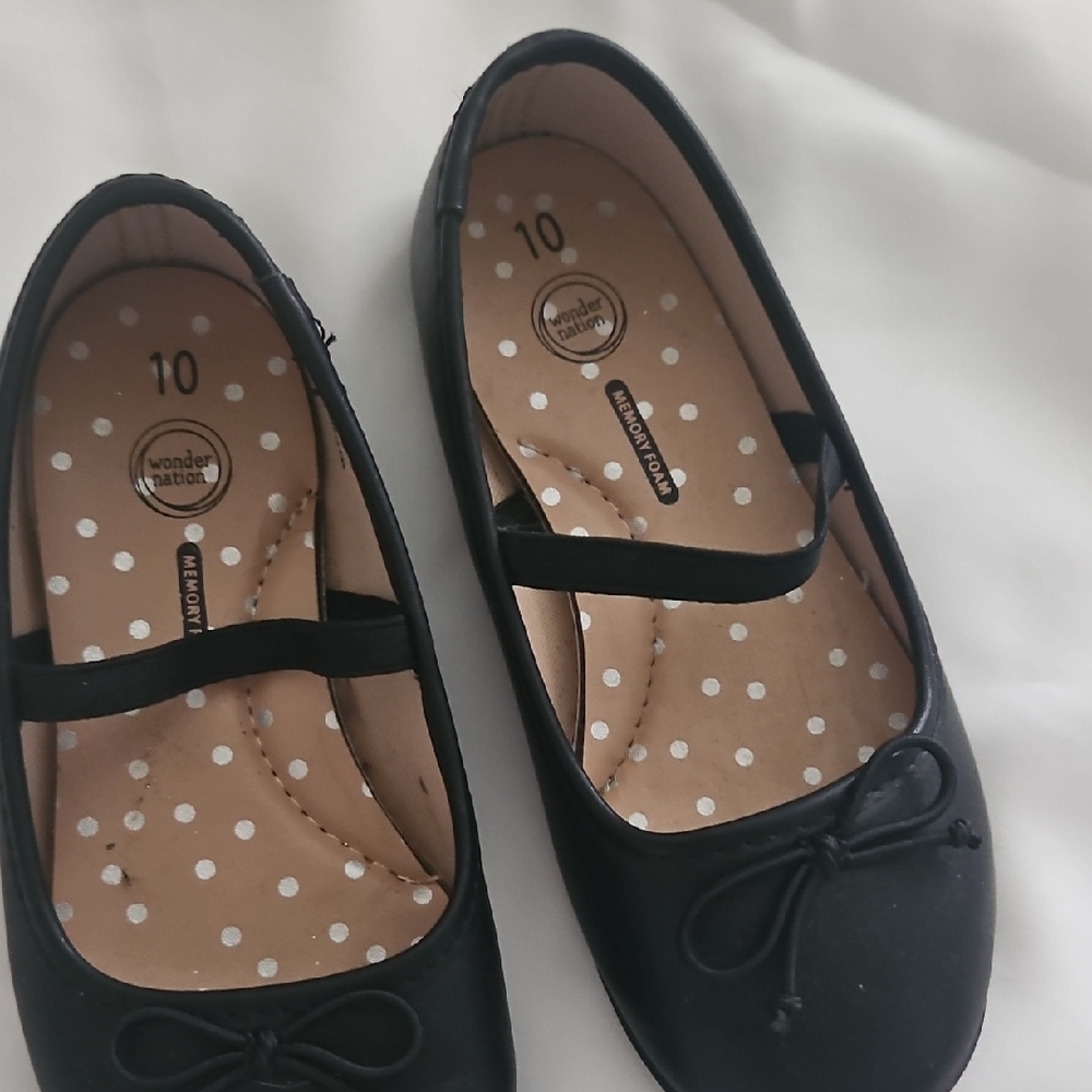 Wonder Nation Kids Black Dress Shoes